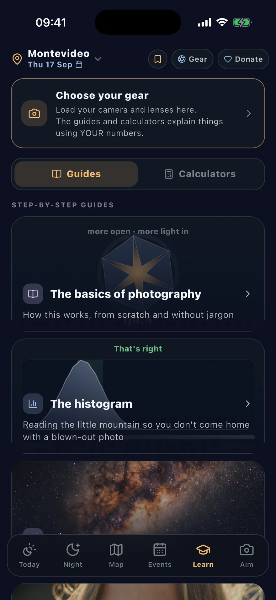 FotoNoa's Learn guides, with a photo for each style
